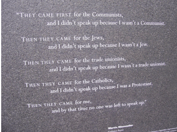 Plaque at Auschwitz.