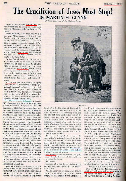 The Crucifixtion of Jews Must Stop Martin Glynn