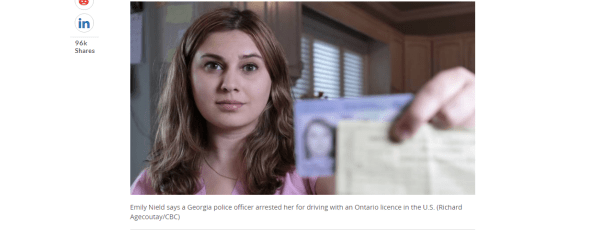 2018-05-09 14_41_17-Ontario woman arrested, jailed in U.S. for driving with a Canadian licence _ CBC